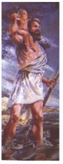 St. Christopher painted by Gene Coulter, copyright St. Christopher's Episcopal Church